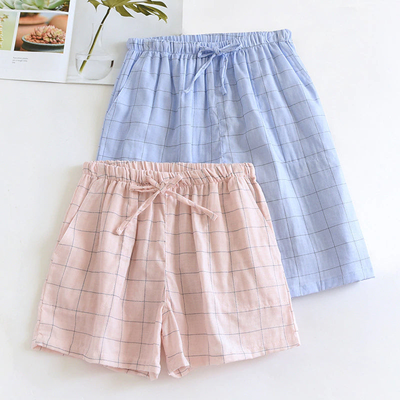 Men & Women Cotton Plaid Shorts-Original Pajamas