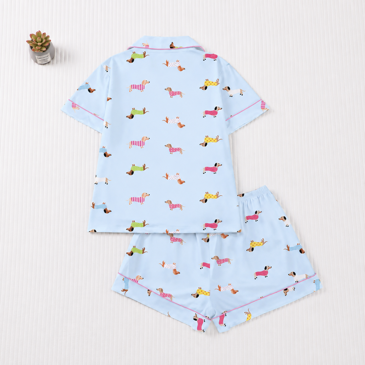 Casual Short Fitted Loungewear Sleepwear Set For Women
