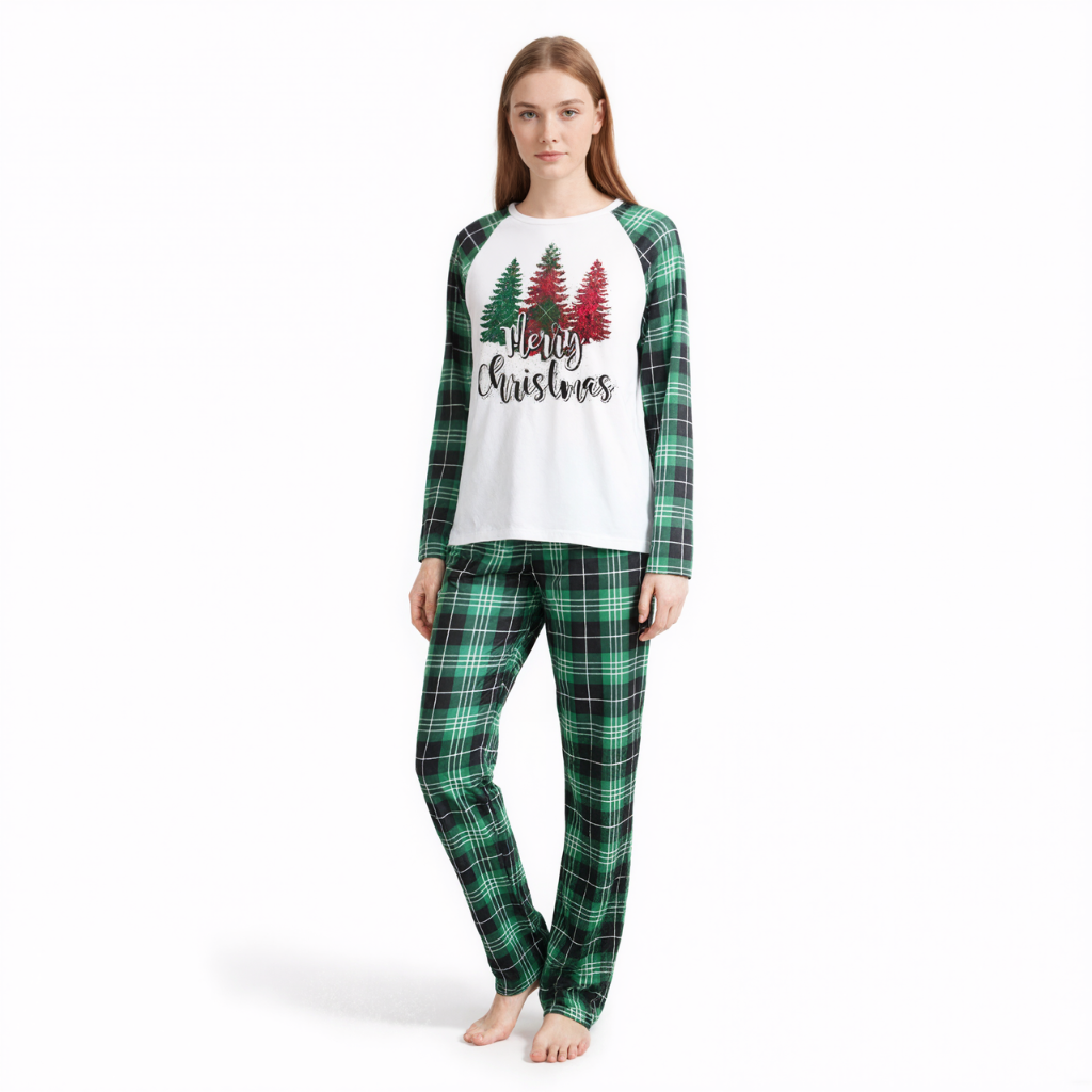 Christmas Printed Long Sleeved Family Matching Pajama Sets