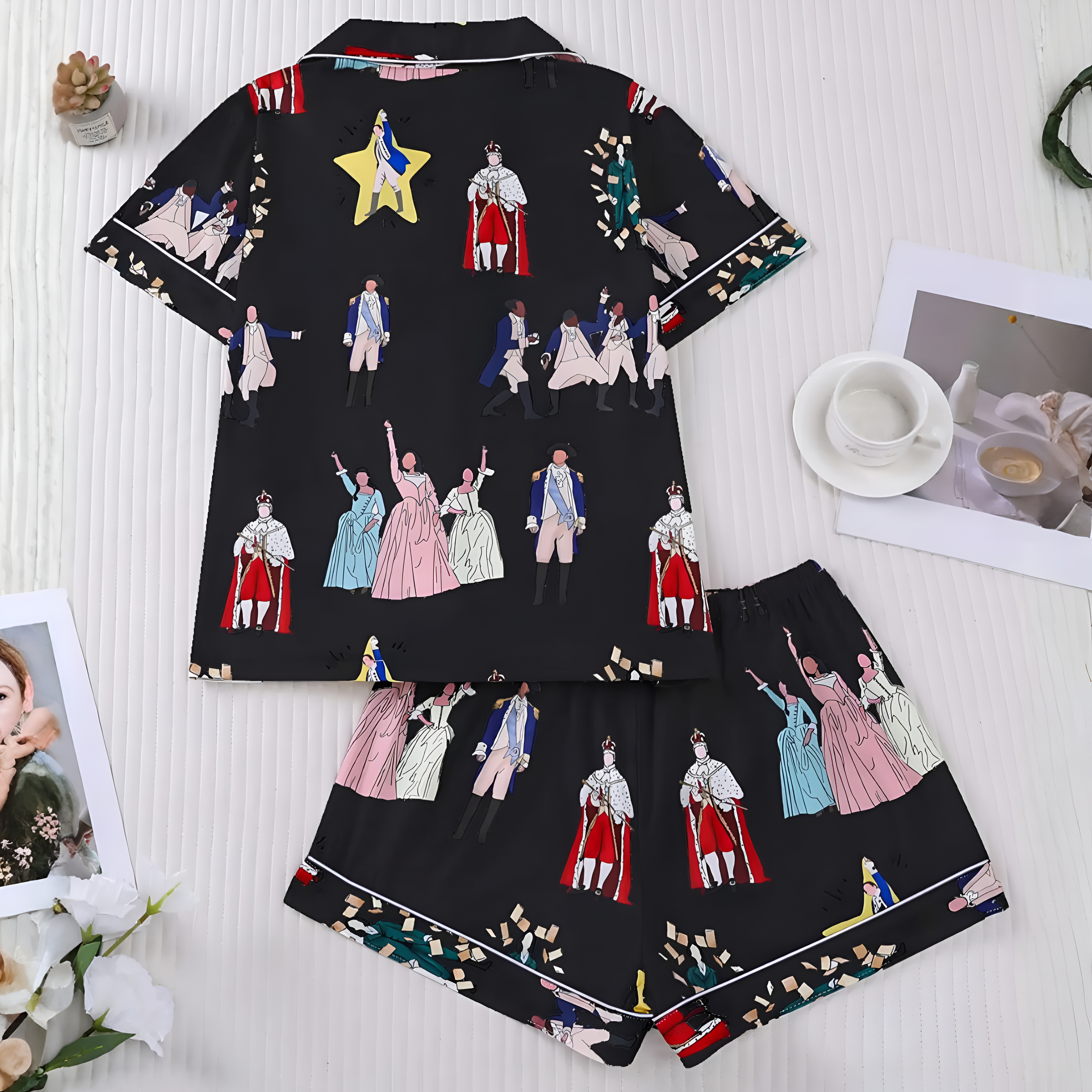 Two Piece Casual Hamilton Musical Themed Pajama Set