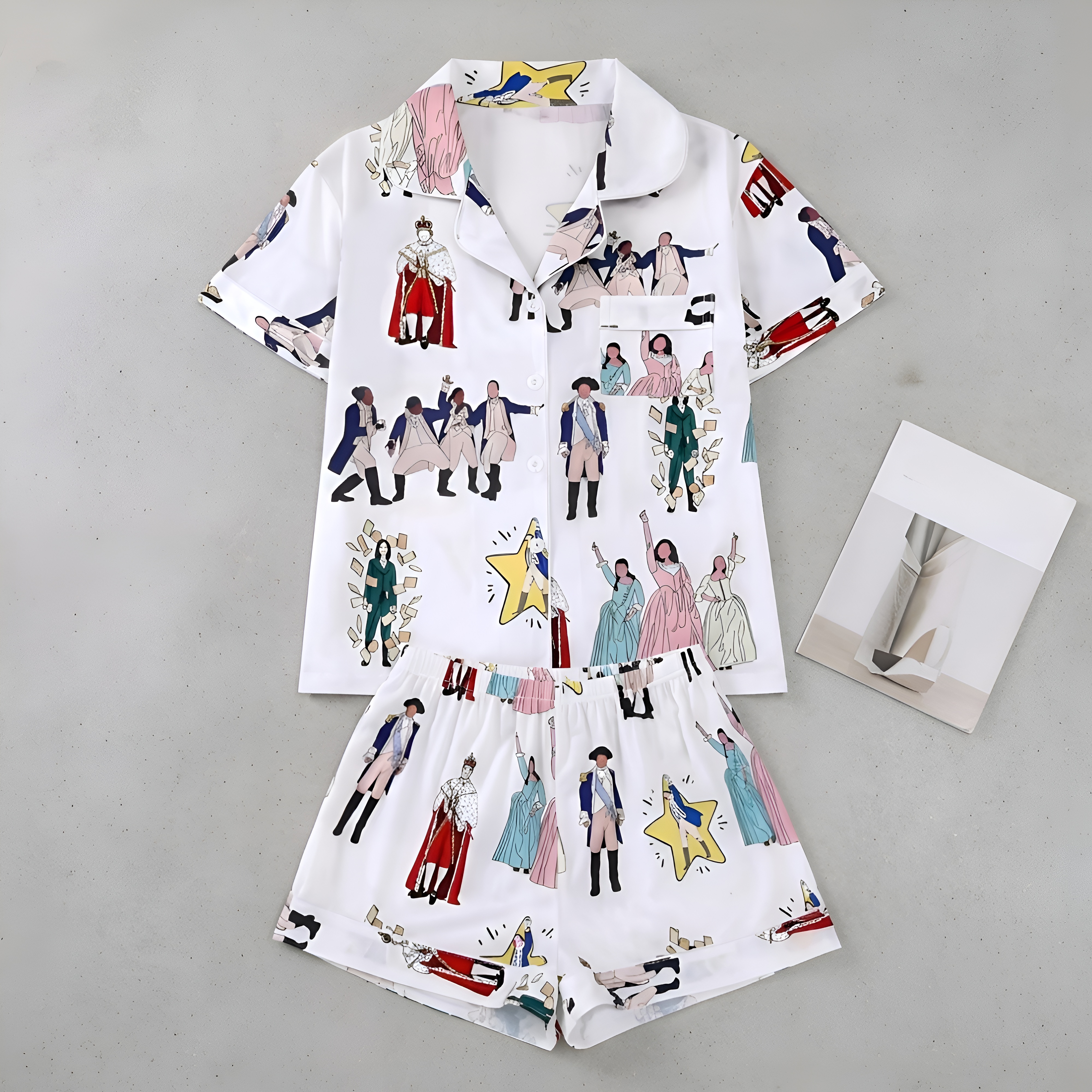 Two Piece Casual Hamilton Musical Themed Pajama Set