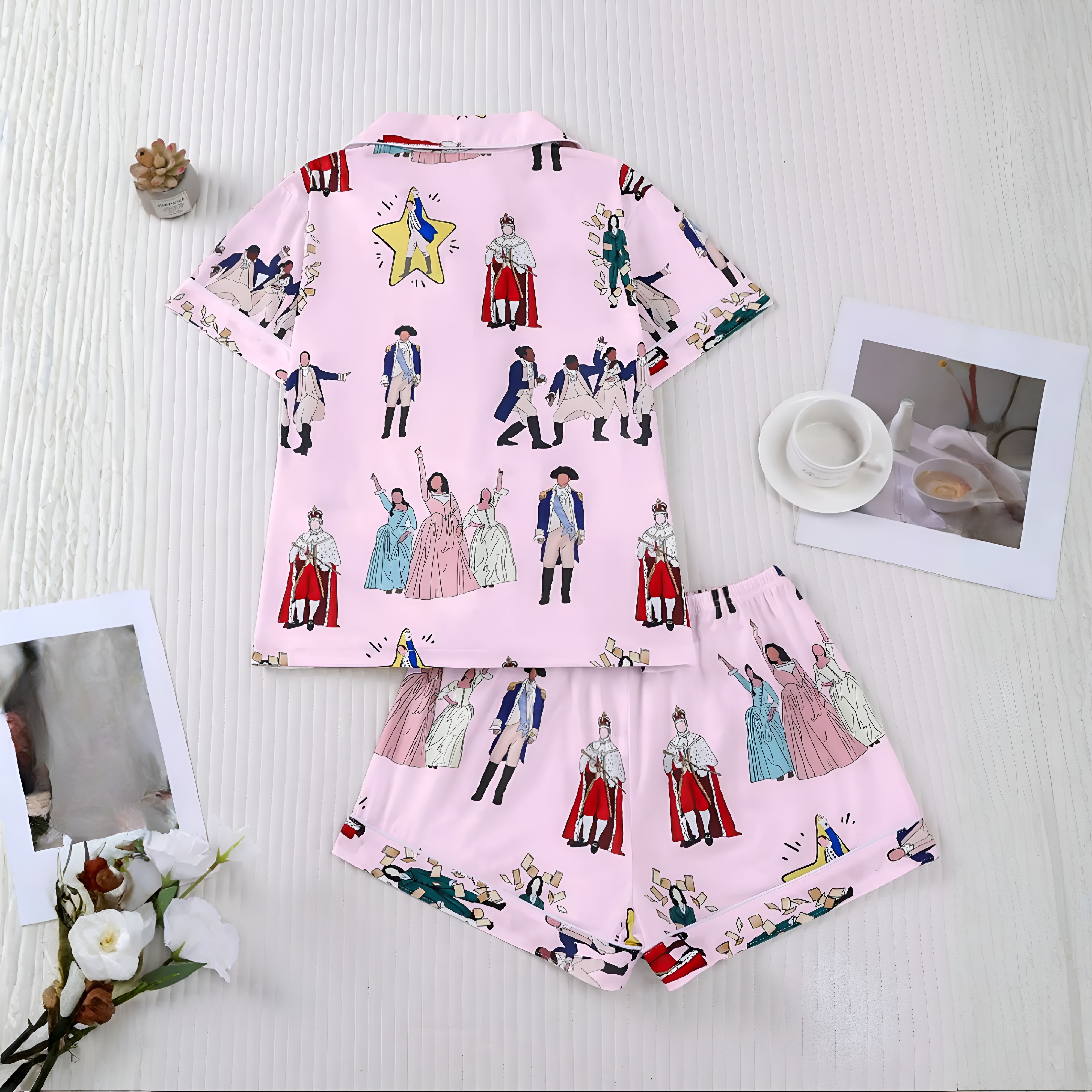 Two Piece Casual Hamilton Musical Themed Pajama Set