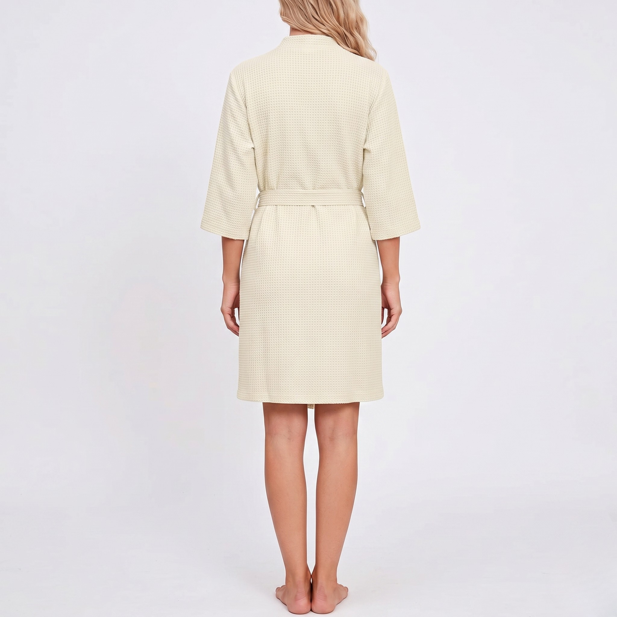 Lightweight Wrap Bathrobe With Adjustable Tie Belt Closure