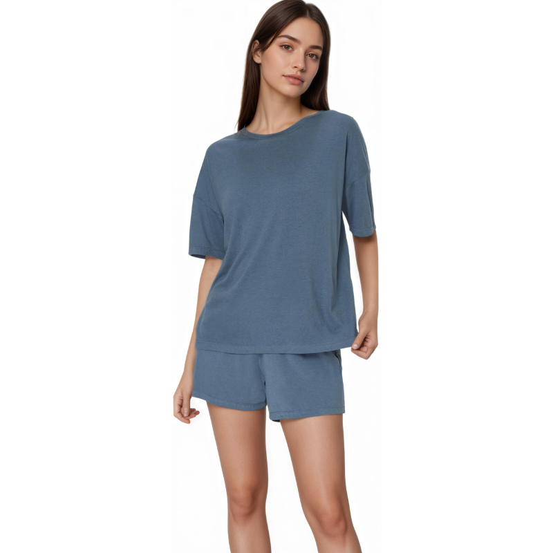 Boxy Tee And Sleep Shorts Set