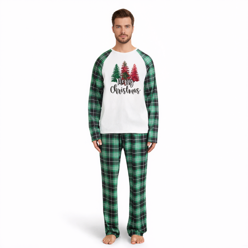Christmas Printed Long Sleeved Family Matching Pajama Sets