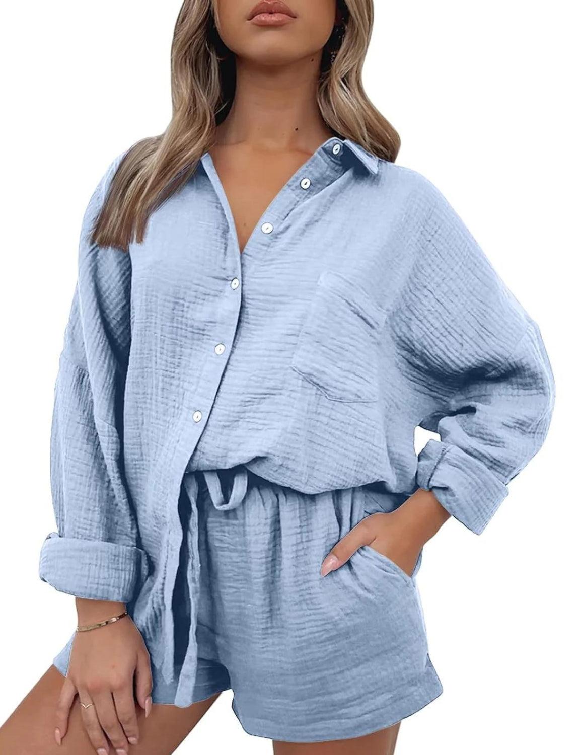 2 Piece Button Down Pajama Set-Original Pajamas