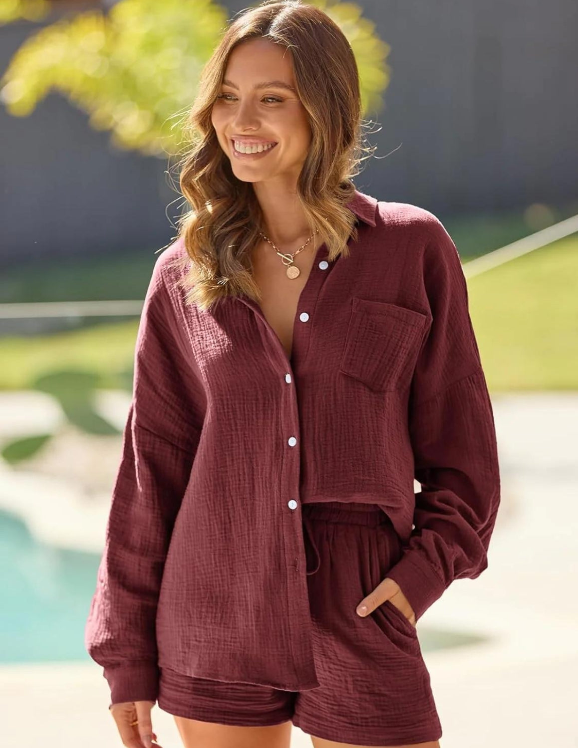 2 Piece Button Down Pajama Set-Original Pajamas
