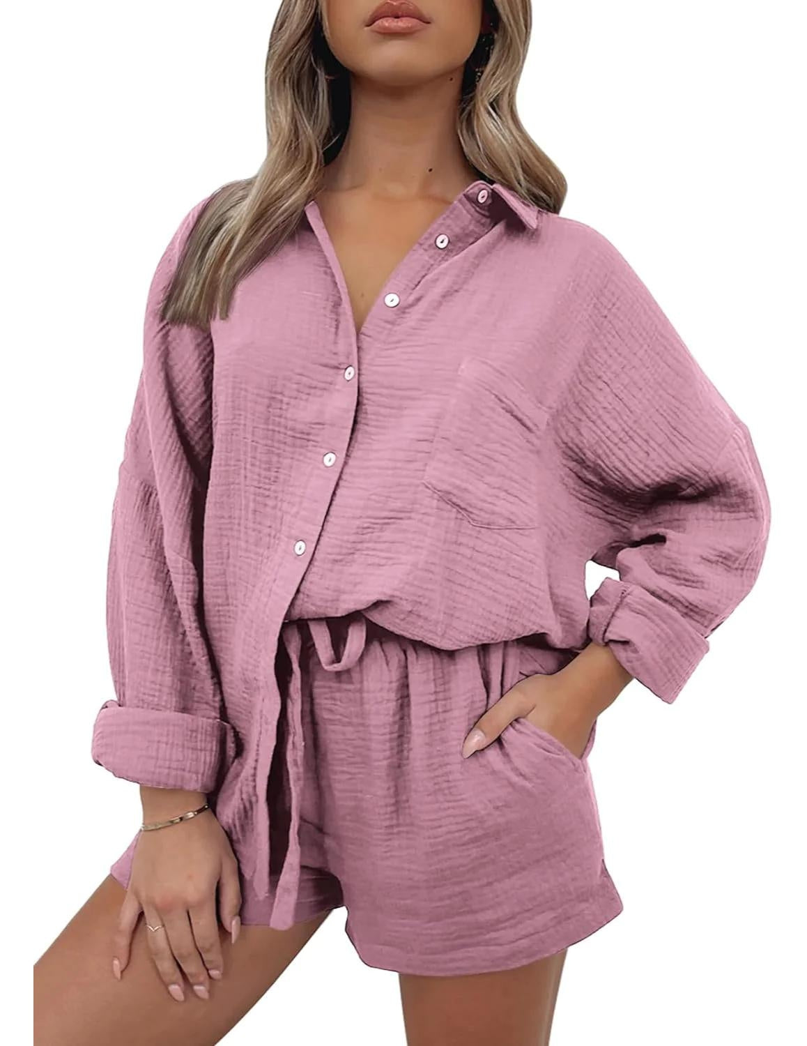 2 Piece Button Down Pajama Set-Original Pajamas