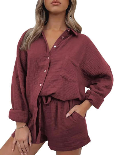 2 Piece Button Down Pajama Set-Original Pajamas