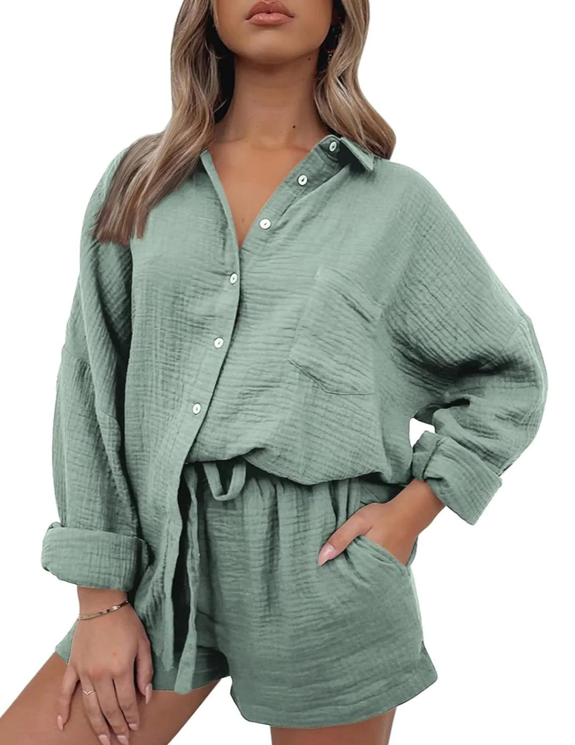 2 Piece Button Down Pajama Set-Original Pajamas