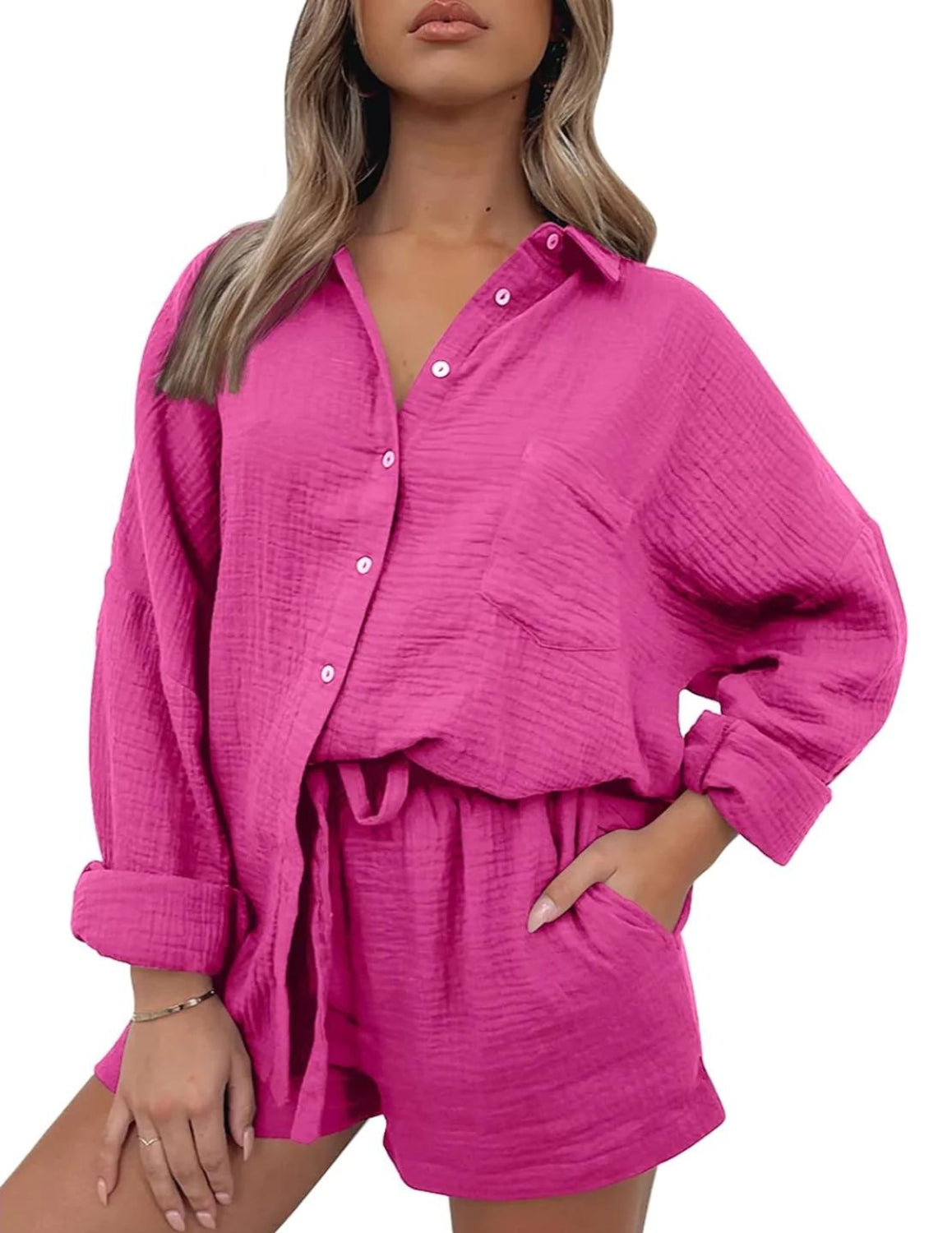2 Piece Button Down Pajama Set-Original Pajamas