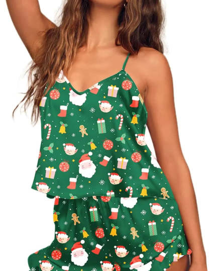 2 Piece Printed Pajamas Set-Original Pajamas
