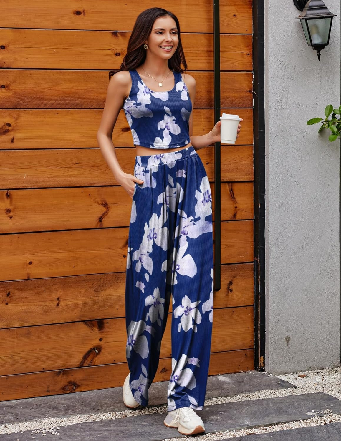 2 Piece Printed Sleeveless Lounge Sets-Original Pajamas