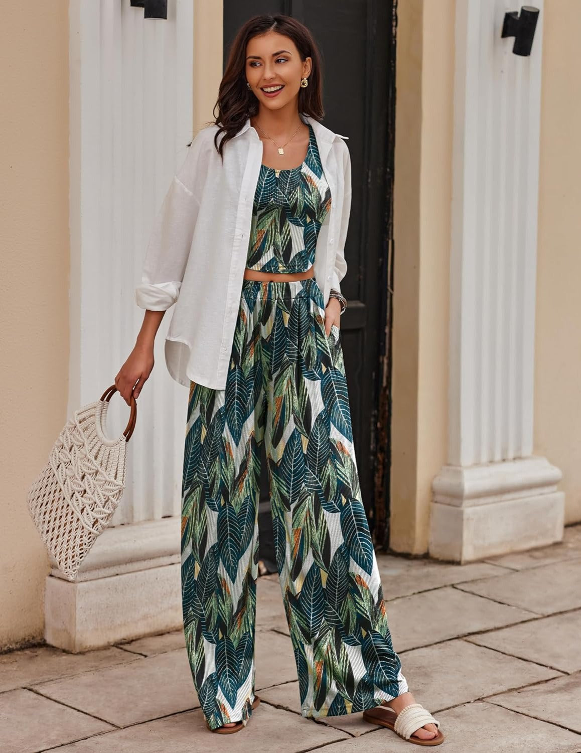 2 Piece Printed Sleeveless Lounge Sets-Original Pajamas