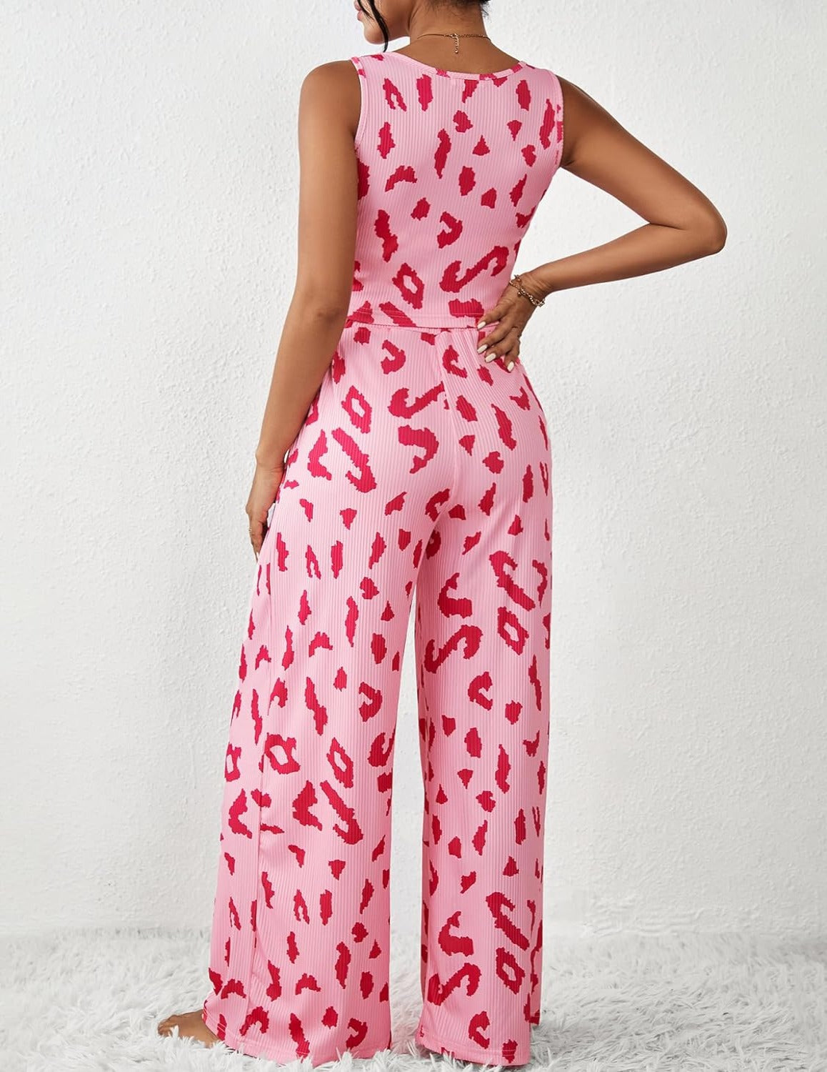 2 Piece Printed Sleeveless Lounge Sets-Original Pajamas