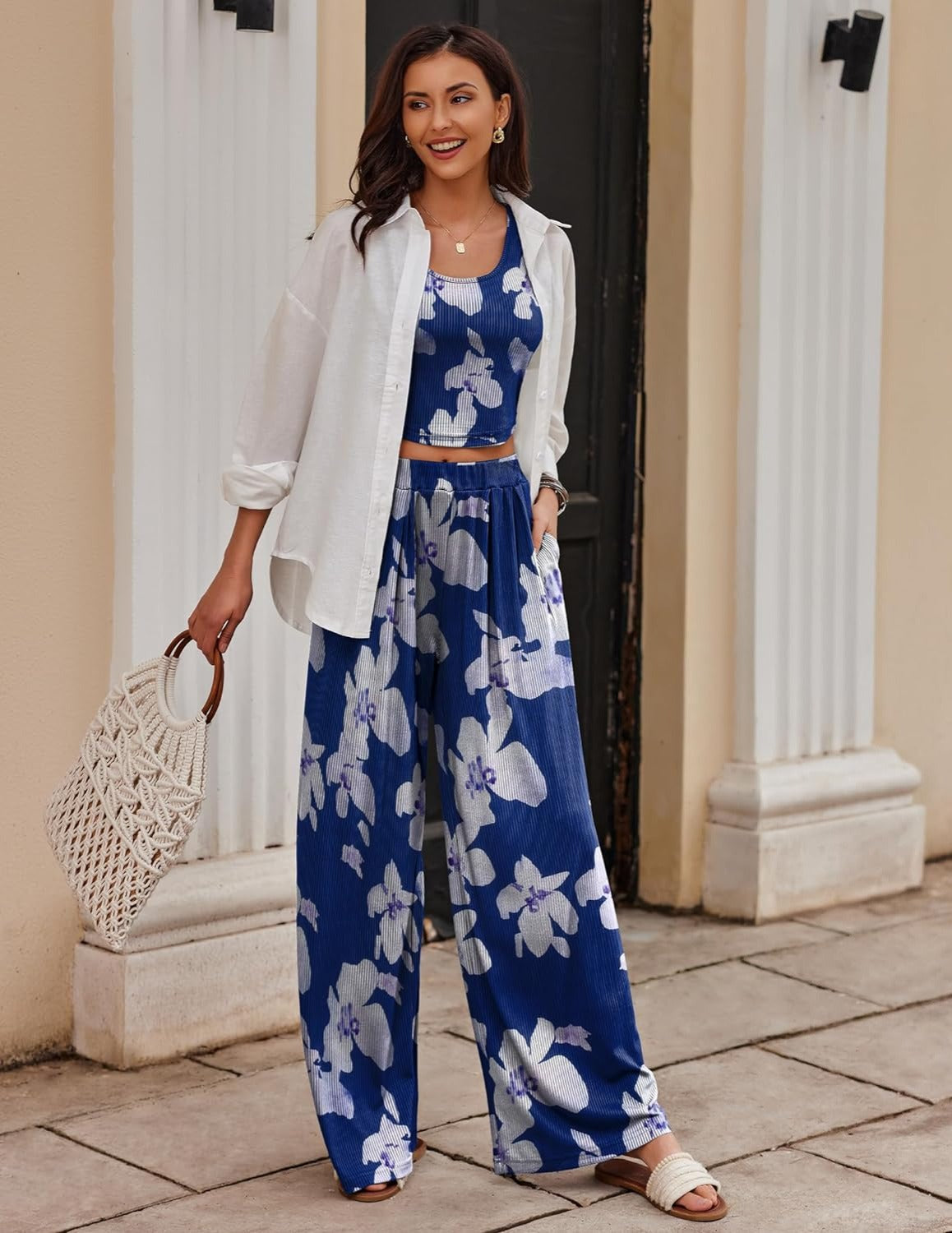 2 Piece Printed Sleeveless Lounge Sets-Original Pajamas