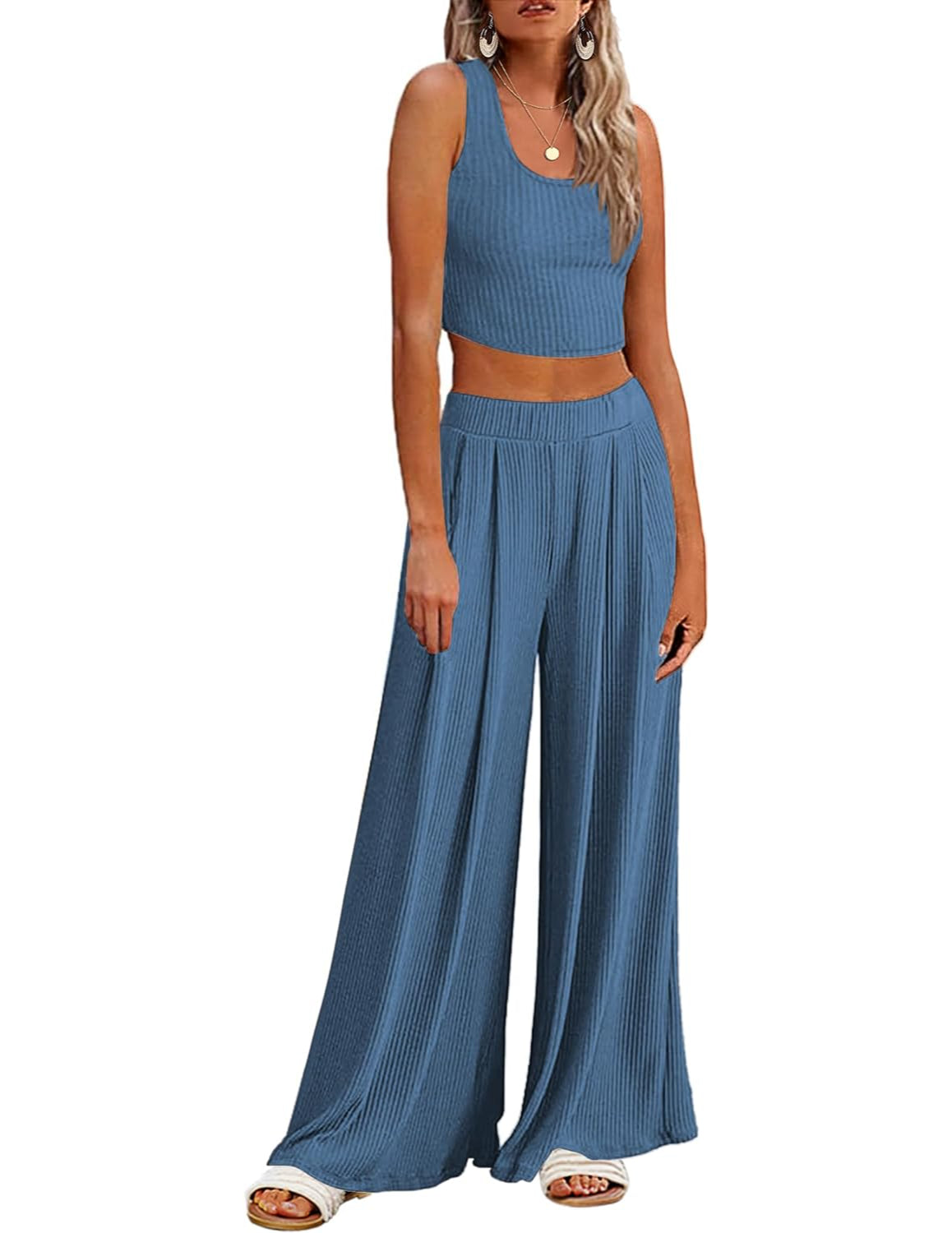 2 Piece Sleeveless Lounge Sets-Original Pajamas2 Piece Sleeveless Lounge Sets - Image 25