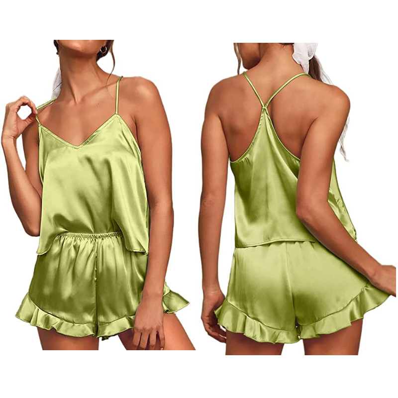 Satin Silk 2Pcs Sleepwear Set-Original PajamasSatin Silk 2Pcs Sleepwear Set - Image 14