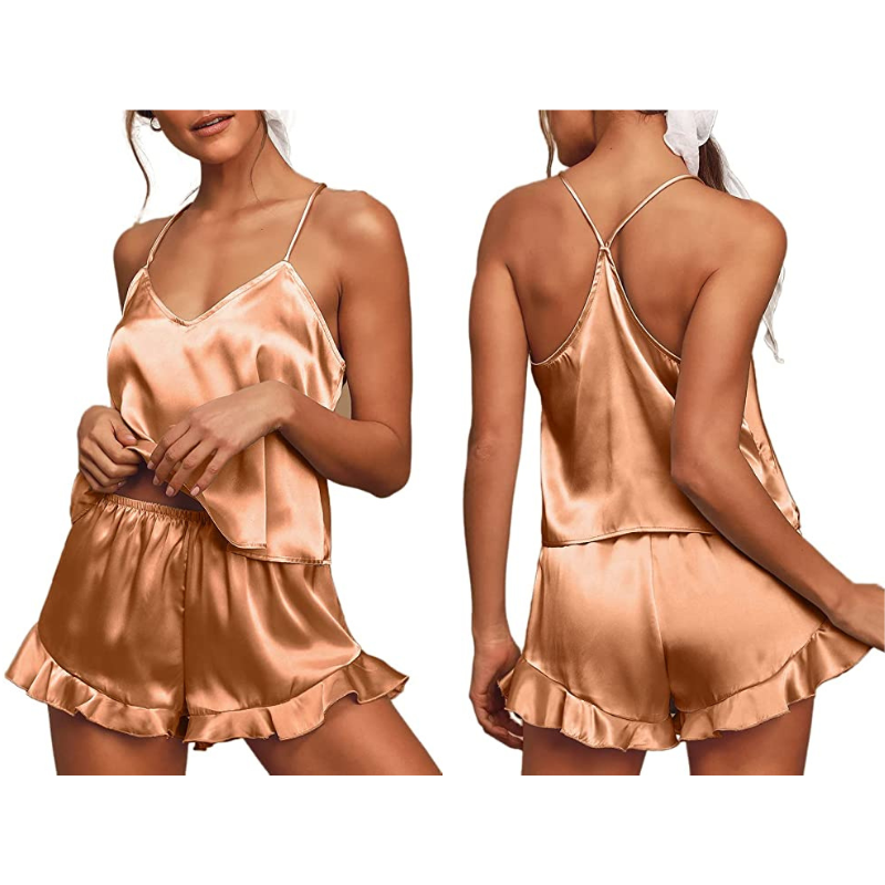 Satin Silk 2Pcs Sleepwear Set-Original PajamasSatin Silk 2Pcs Sleepwear Set - Image 10