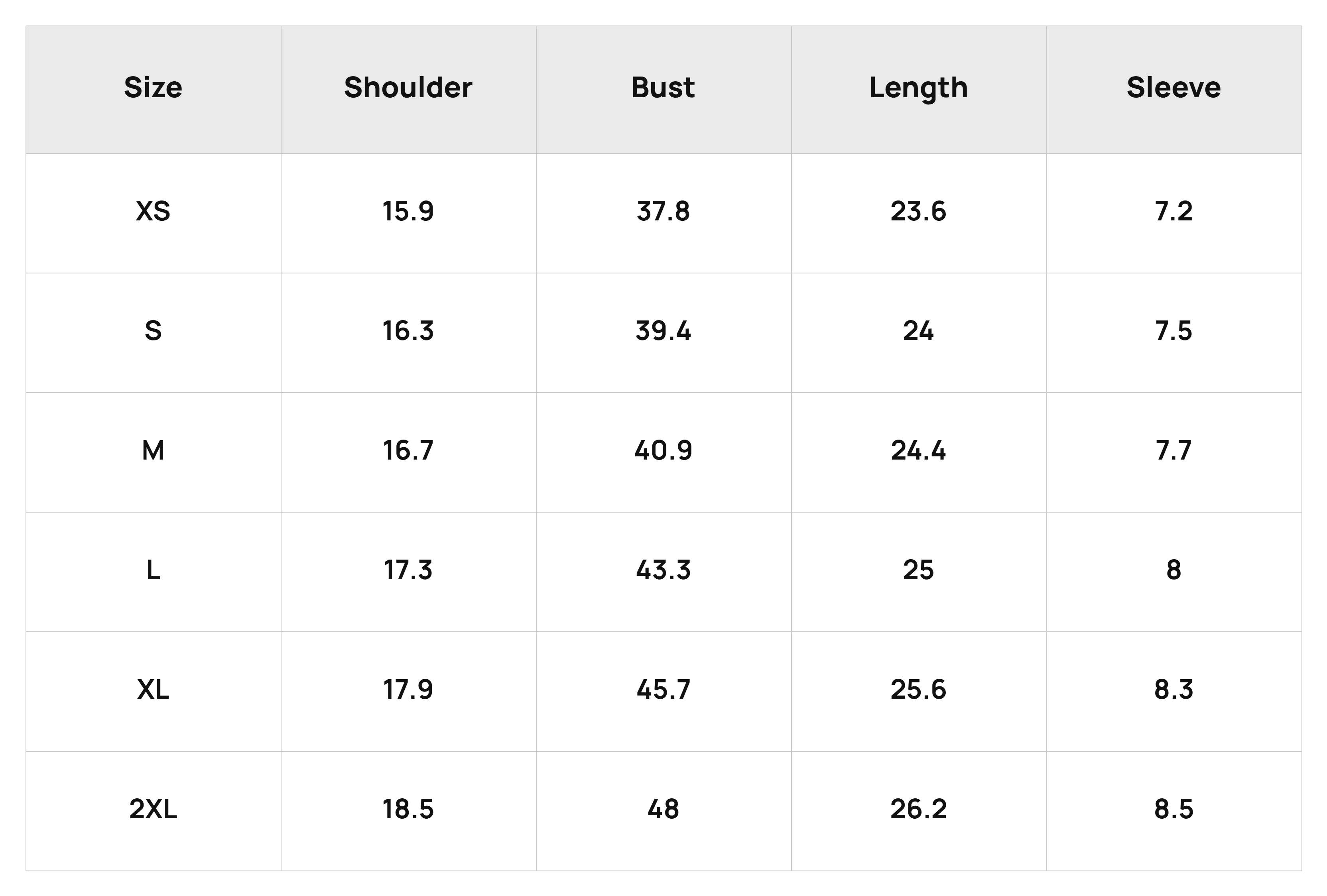 Size Chart