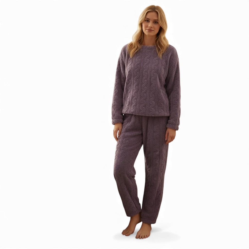 Two Piece Plush Fleece Loungewear Set