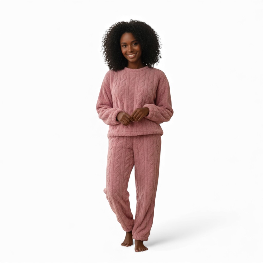 Two Piece Plush Fleece Loungewear Set