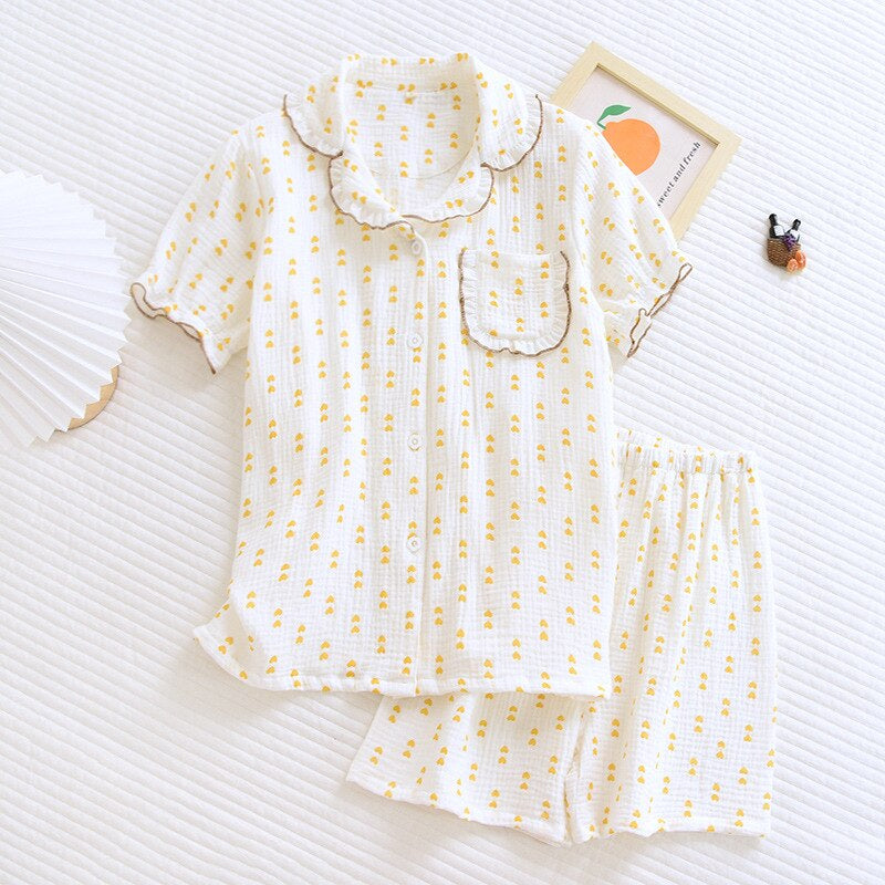 Women's Short Sleeve Geometric Pattern 2 Piece Pajama Set-Original Pajamas