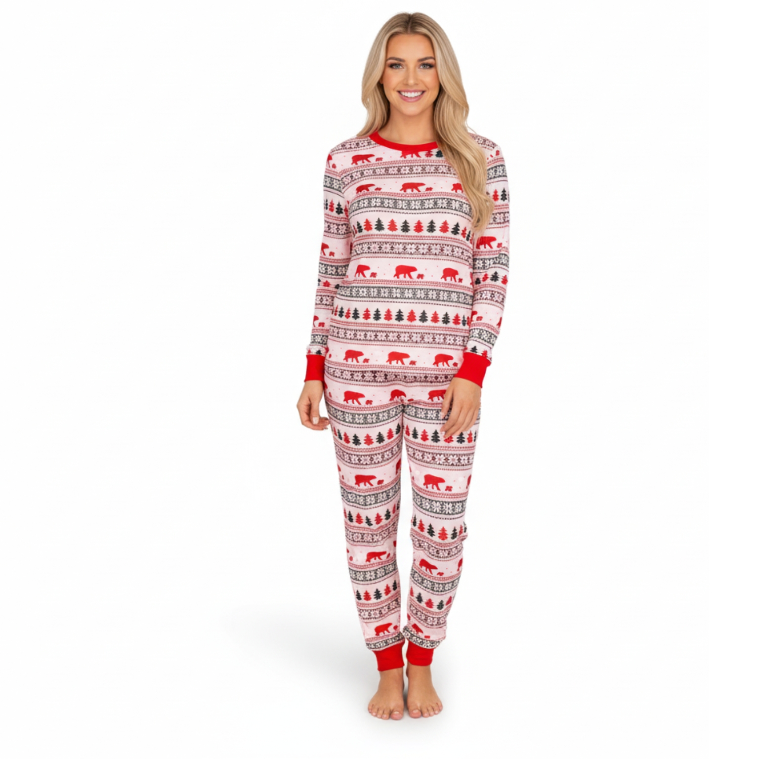 Pine Tree Printed Family Matching Christmas Pajama Set