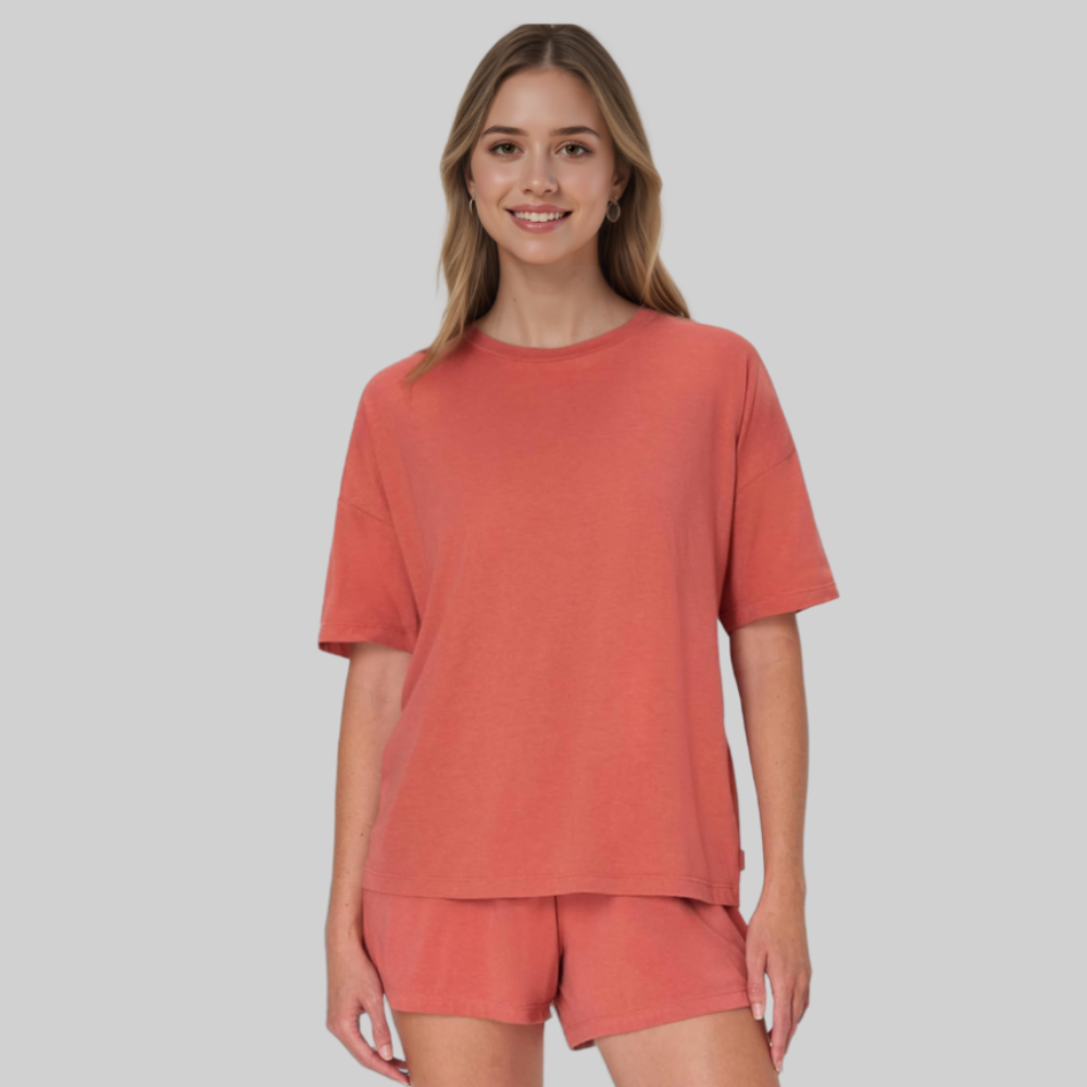 2 Piece Lounge Set With Supersoft Boxy T Shirt And Shorts