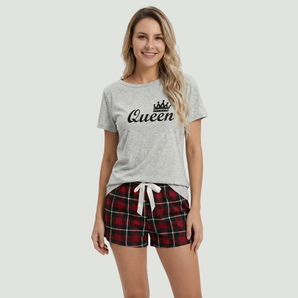  Crown Letter Print Pajamas Set