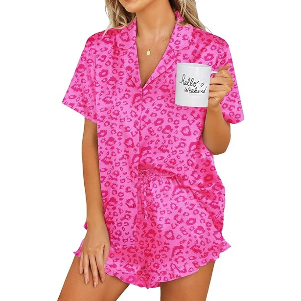 Satin Striped Pajama Set Shorts for Women