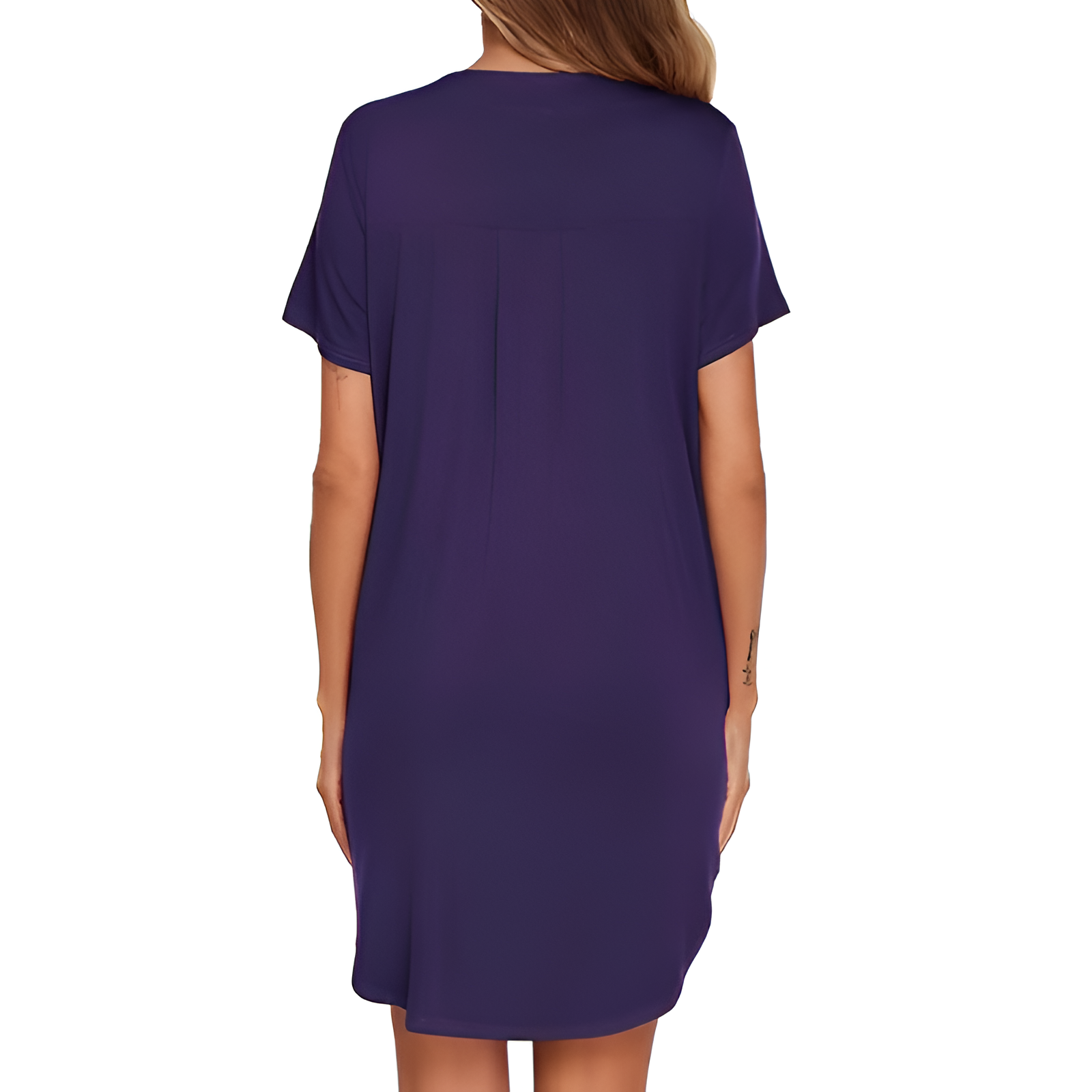 Button Down Nightgown With V Style Design For Women