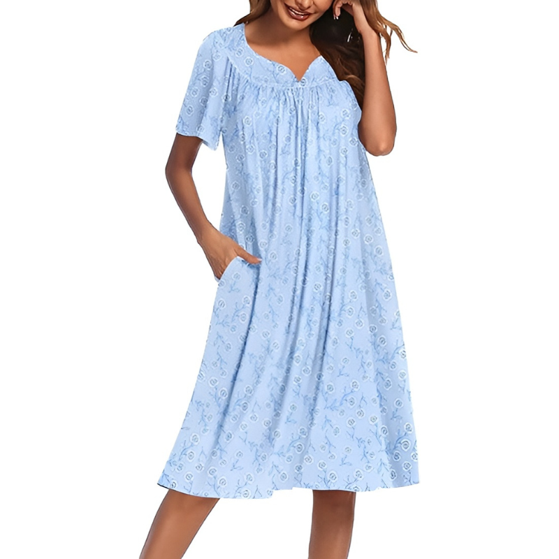 Casual House Dress And Lounge Wear With Pockets For Women