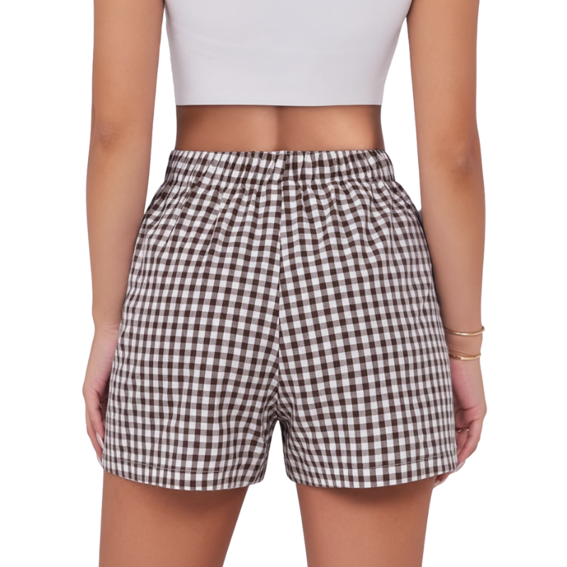 Boxer Shorts For Women With Plaid Pattern