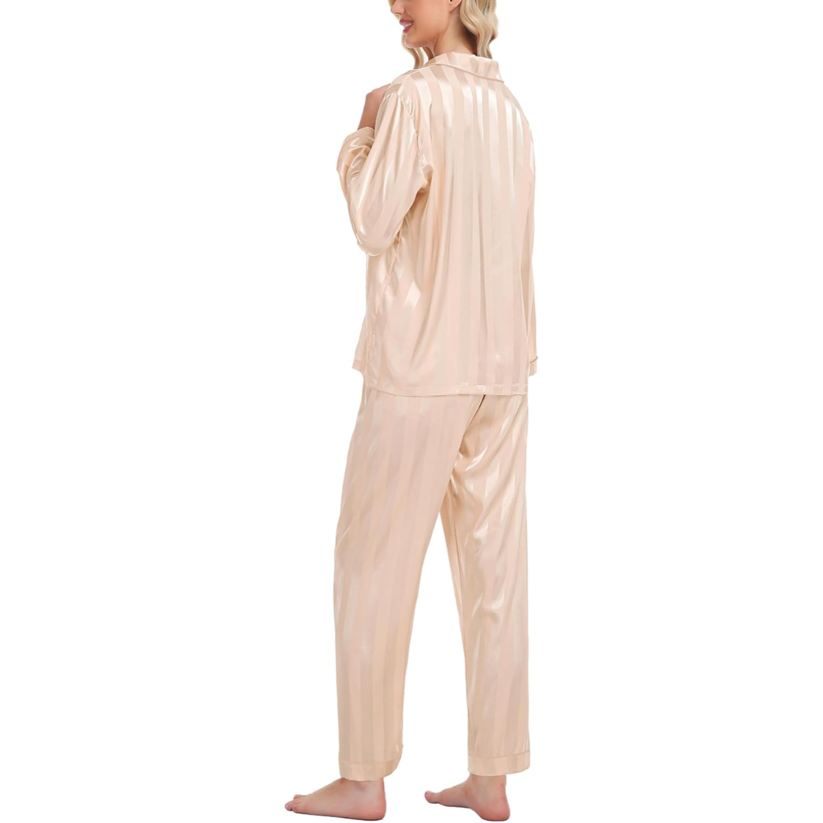 Striped Satin Pajama Set-Original Pajamas