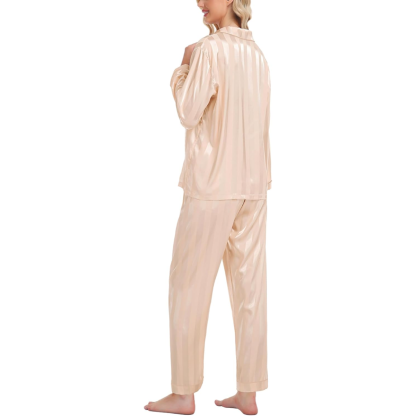 Striped Satin Pajama Set-Original Pajamas
