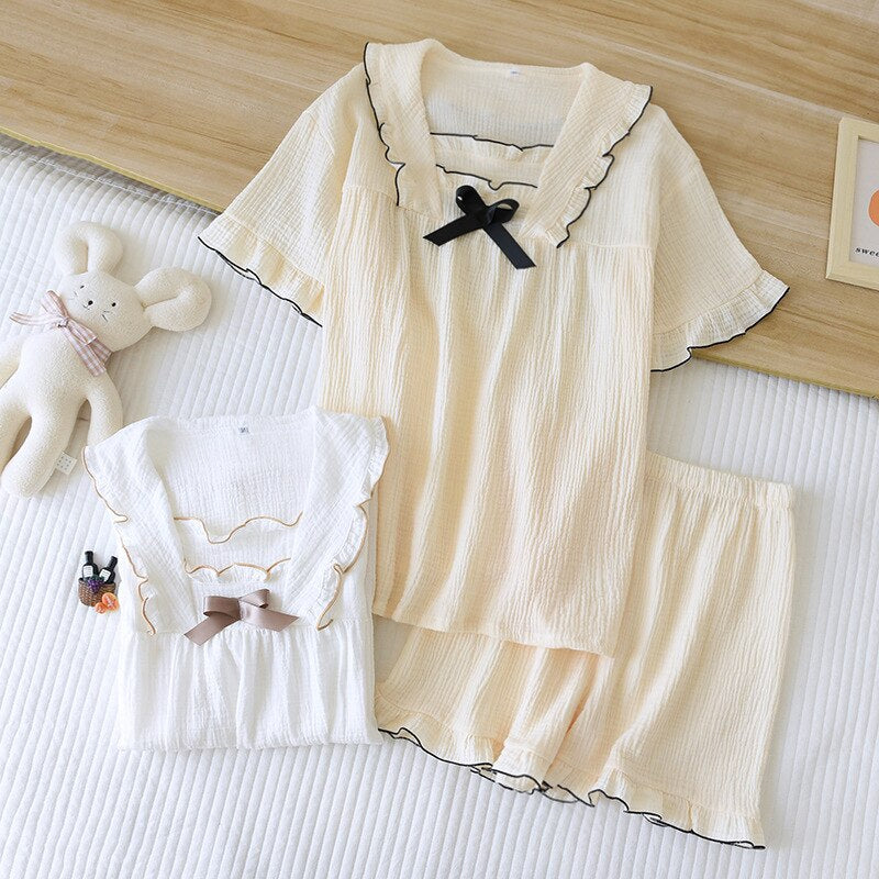 Women's Solid Short Sleeve 2 Piece Pajama Set-Original Pajamas