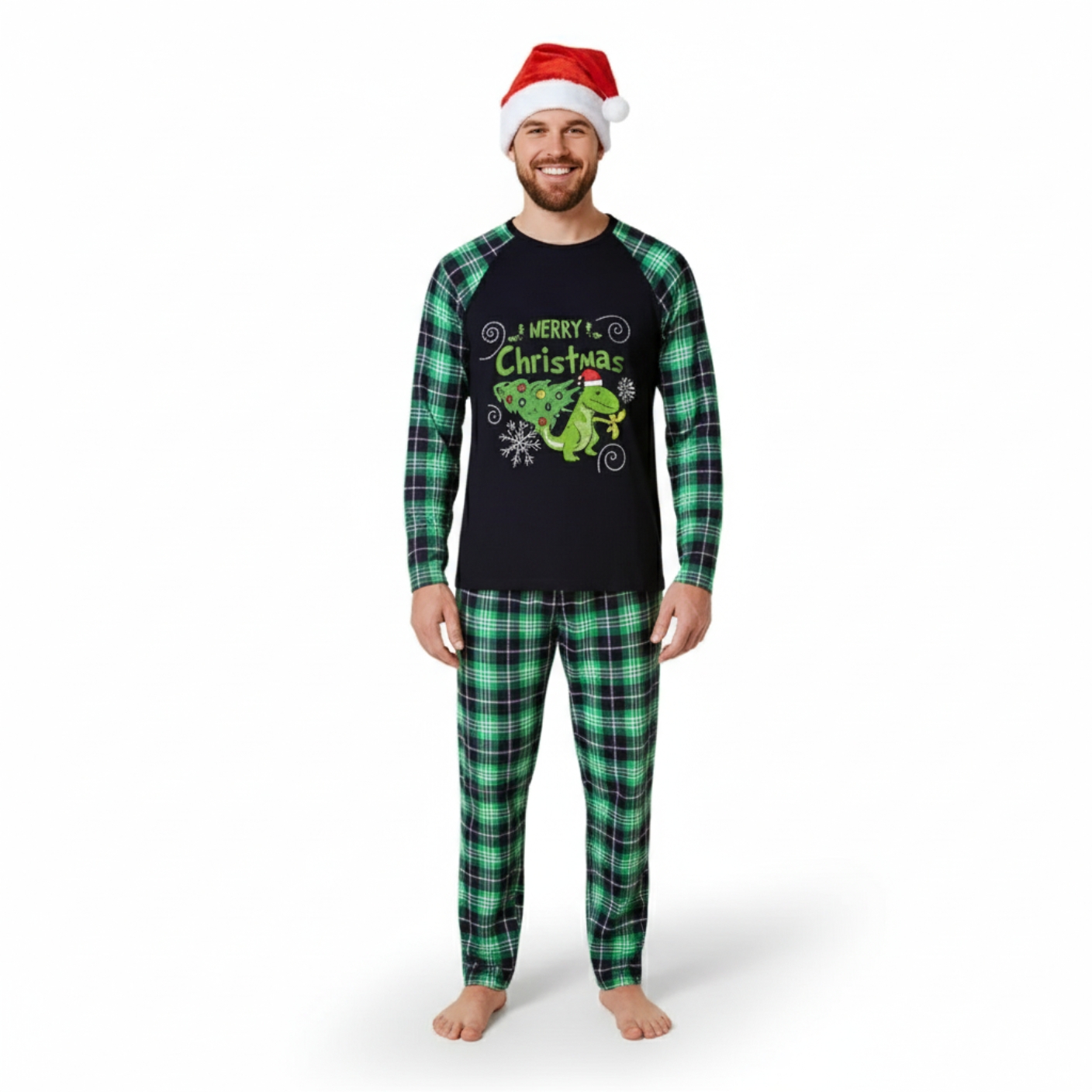 Cartoon Printed Family Matching Christmas Pajama Set