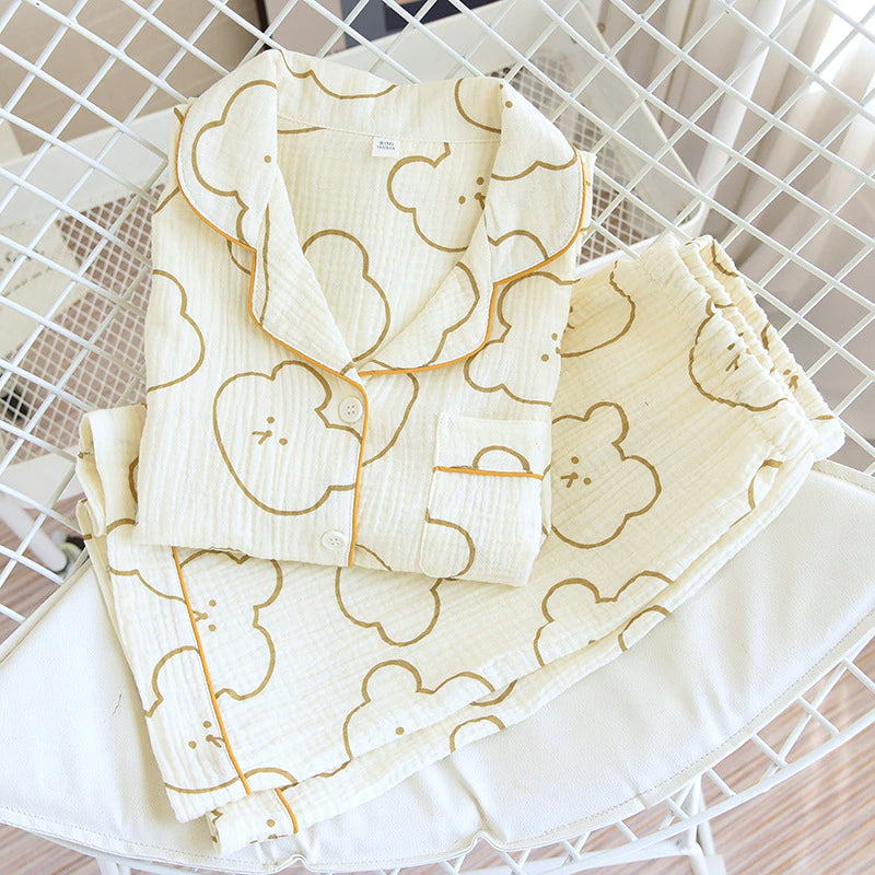 Women's Bear Design Shorts Sleeves 2-Piece Pajama set-Original Pajamas