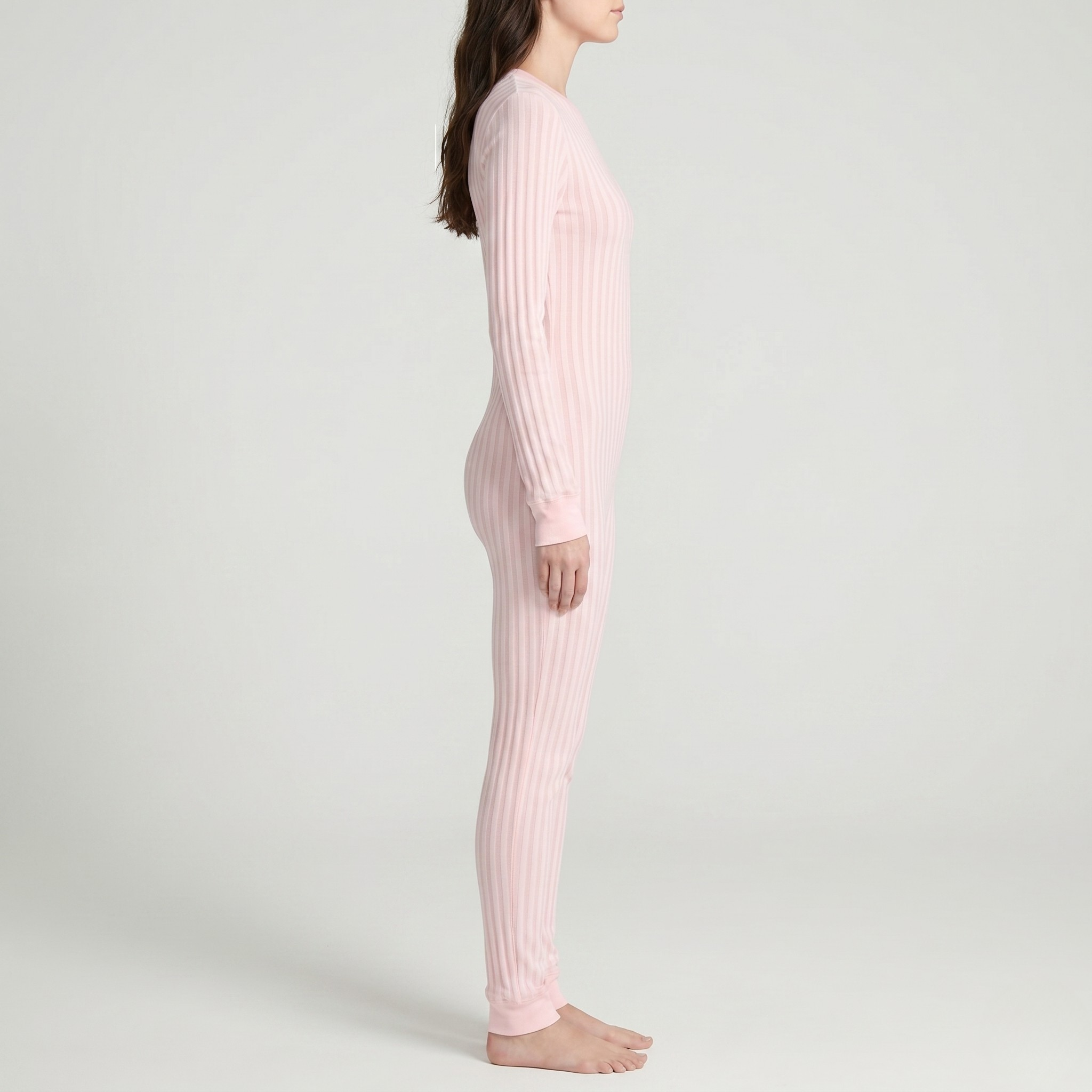 Striped Thermal Long Sleeve Onesie For Women