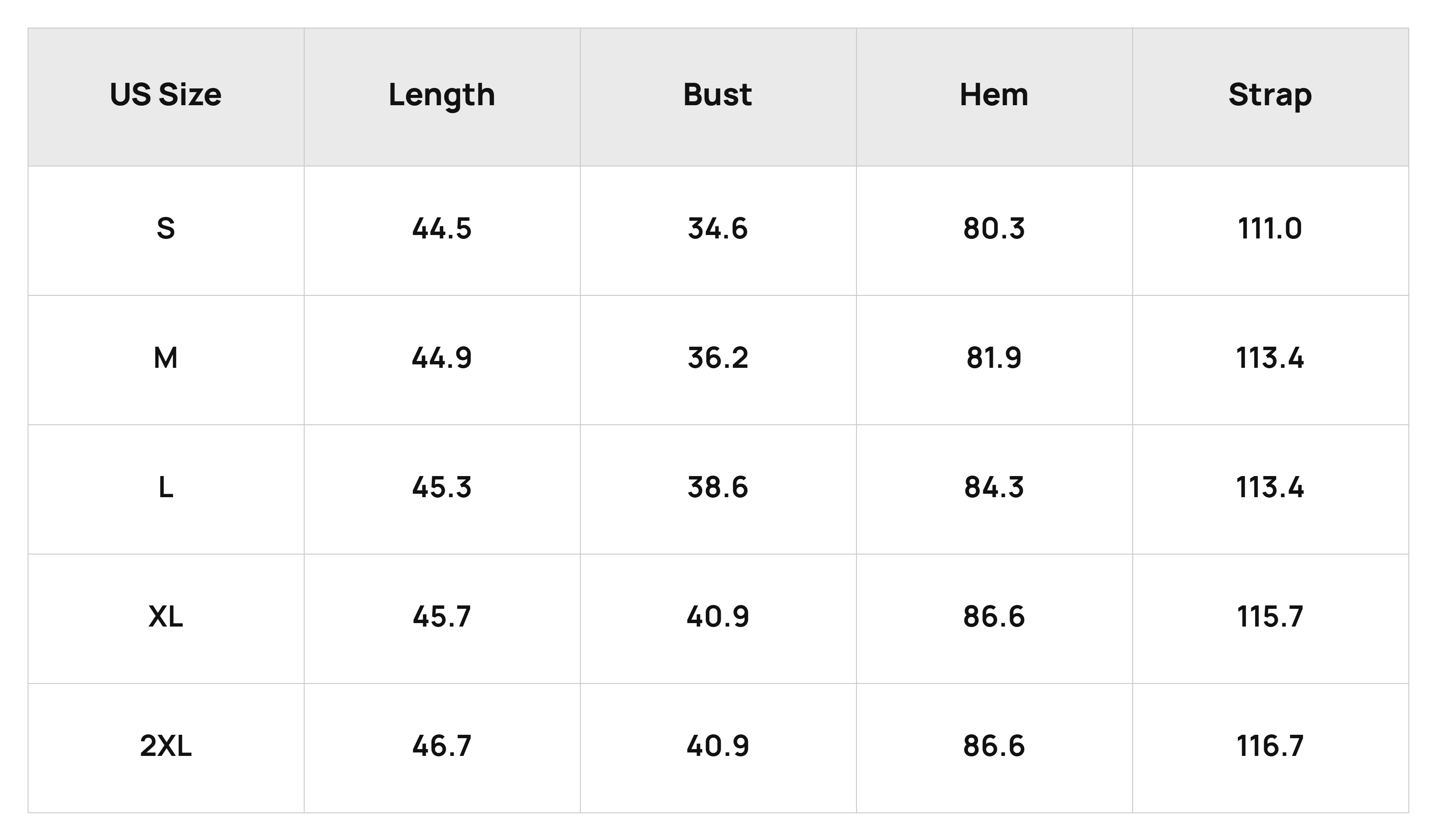 Size Chart