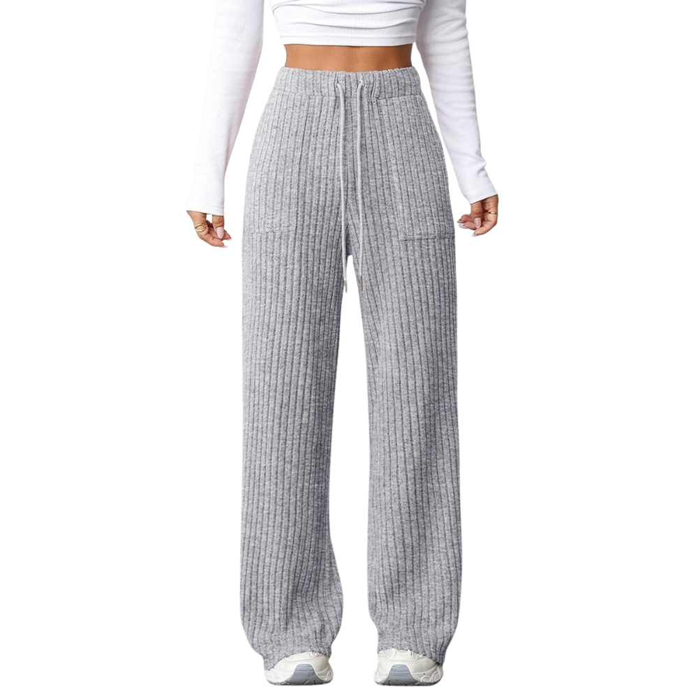 Ribbed Knit Lounge Pants With Pockets
