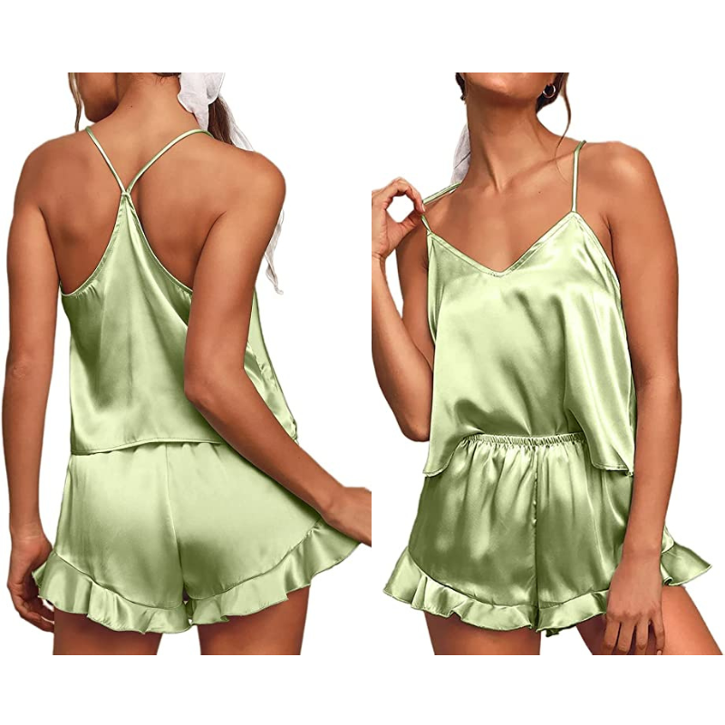 Satin Silk 2Pcs Sleepwear Set-Original PajamasSatin Silk 2Pcs Sleepwear Set - Image 15