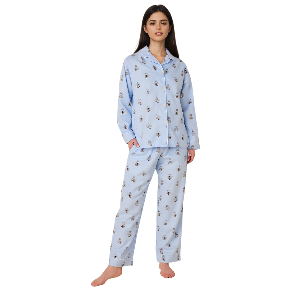 Vintage Christmas Flannel Pajama Set For Women