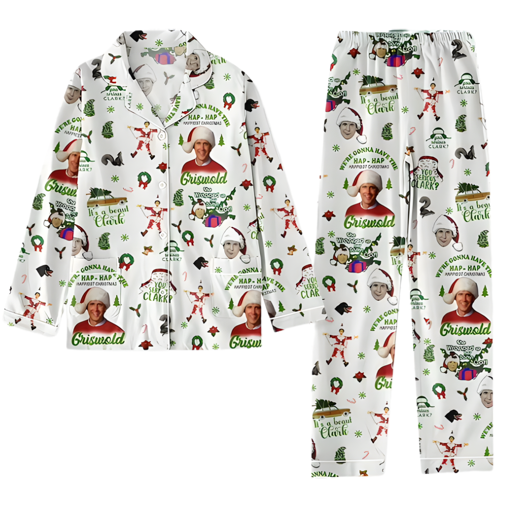 Holiday Movie Inspired Print Christmas Pajama Set