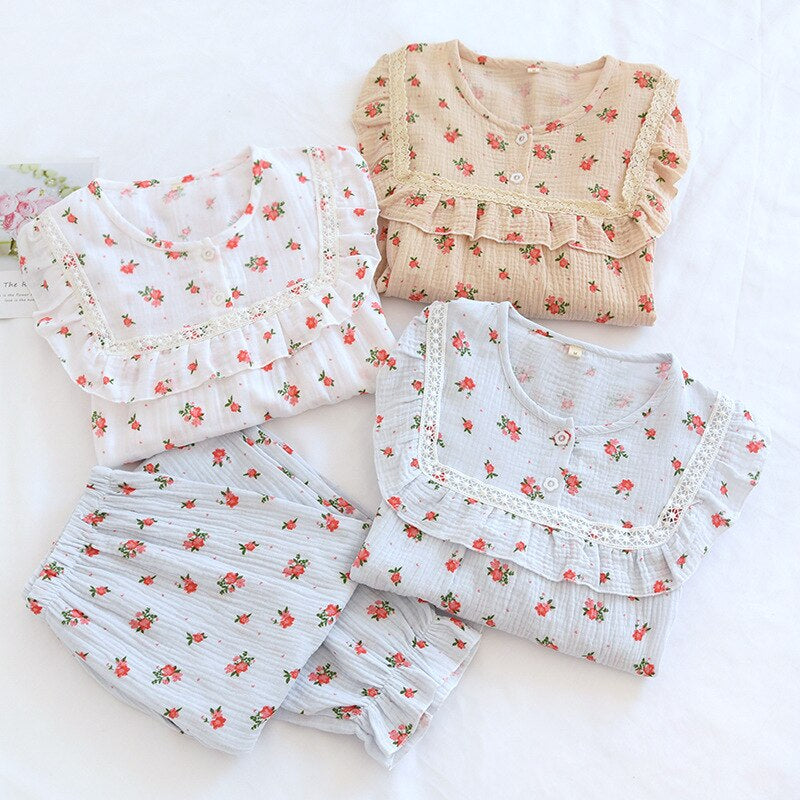 Long Sleeve Floral Women's 2 Piece Pajama Set-Original Pajamas