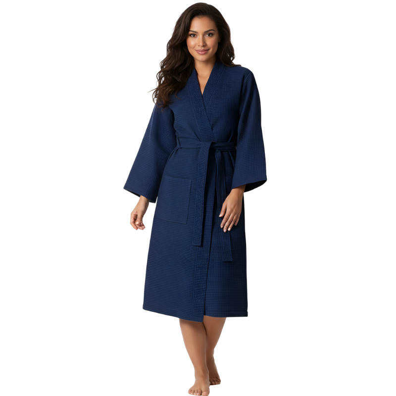 Waffle Knit Lightweight Kimono Spa Bath Robes For Women