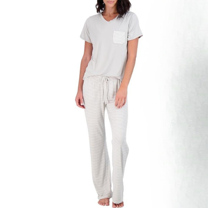 Short Sleeve Top With Comfy Pants Set-Original Pajamas