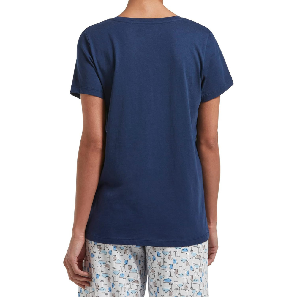Short Sleeve V Neck T Shirt For Lounging