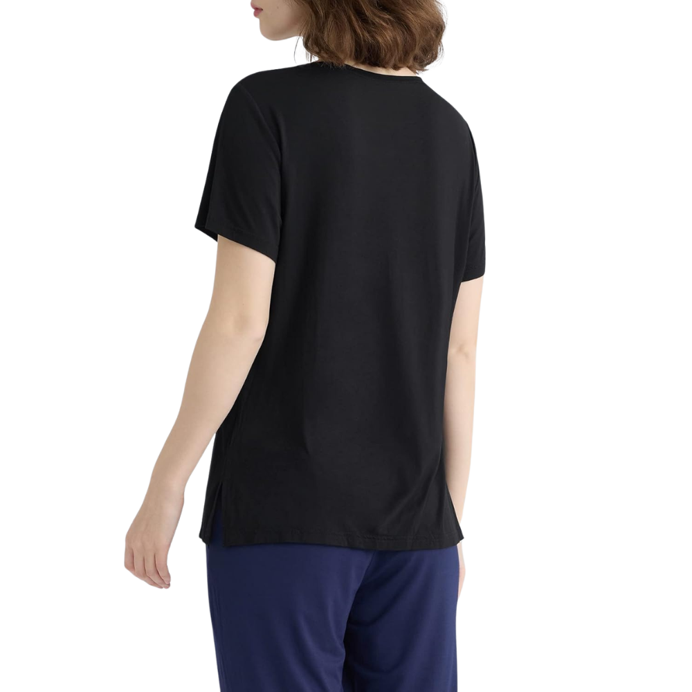 Short Sleeve Solid Pajama T Shirt For Women